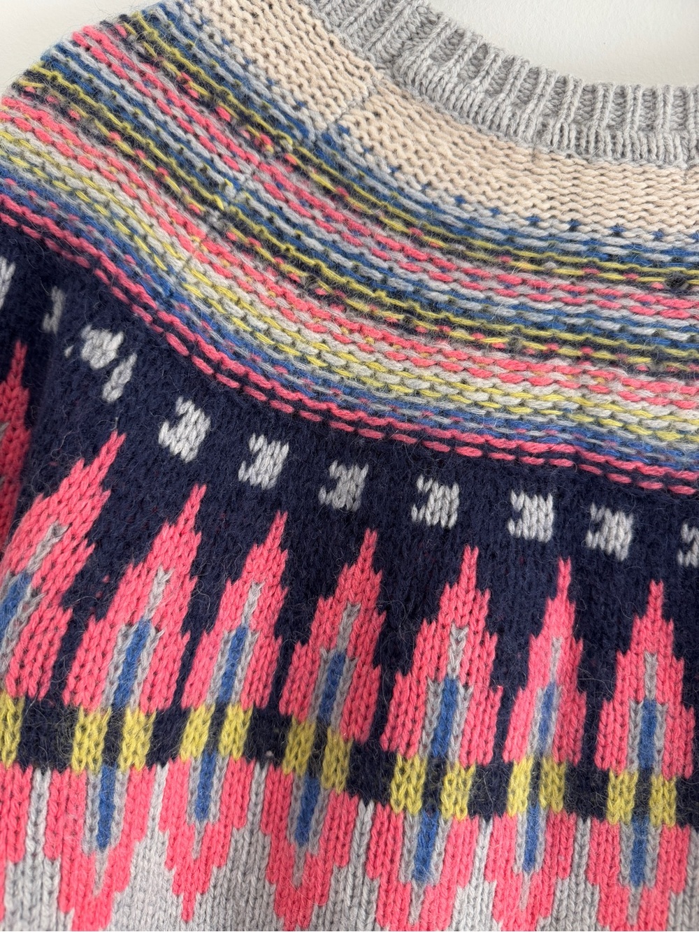 Boden Gray Fair Isle Wool Alpaca Crewneck Sweater - Picture 7 of 9